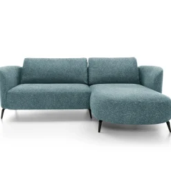 Garnero Arredamenti Divani Angolari|Divani Letto-Divano letto angolare destra 3 posti 260x180cm tessuto bouclè azzurro Repose Tessuto Bouclè Blur Azzurro