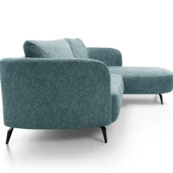 Garnero Arredamenti Divani Angolari|Divani Letto-Divano letto angolare destra 3 posti 260x180cm tessuto bouclè azzurro Repose Tessuto Bouclè Blur Azzurro