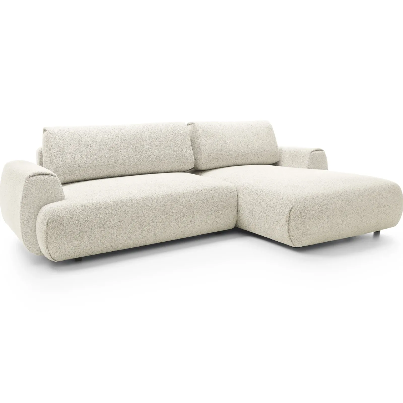 Garnero Arredamenti Divani Angolari|Divani Letto-Divano letto angolare destra 3 posti 270x167cm tessuto bianco Cloudify Tessuto Puente Bianco