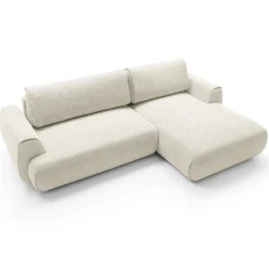 Garnero Arredamenti Divani Angolari|Divani Letto-Divano letto angolare destra 3 posti 270x167cm tessuto bianco Cloudify Tessuto Puente Bianco