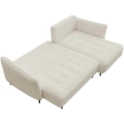 Garnero Arredamenti Divani Angolari|Divani Letto-Divano letto angolare destro 3 posti 276x158cm tessuto beige Angle Tessuto Peluche Onega Beige
