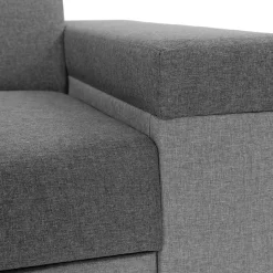 Garnero Arredamenti Divani Angolari|Divani Letto-Divano letto angolare destra 5 posti 253x188cm grigio Almese Tessuto Treccia Fine Lux Grigio