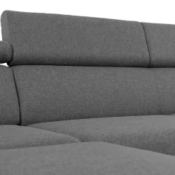 Garnero Arredamenti Divani Angolari|Divani Letto-Divano letto angolare destra 5 posti 253x188cm grigio Almese Tessuto Treccia Fine Lux Grigio