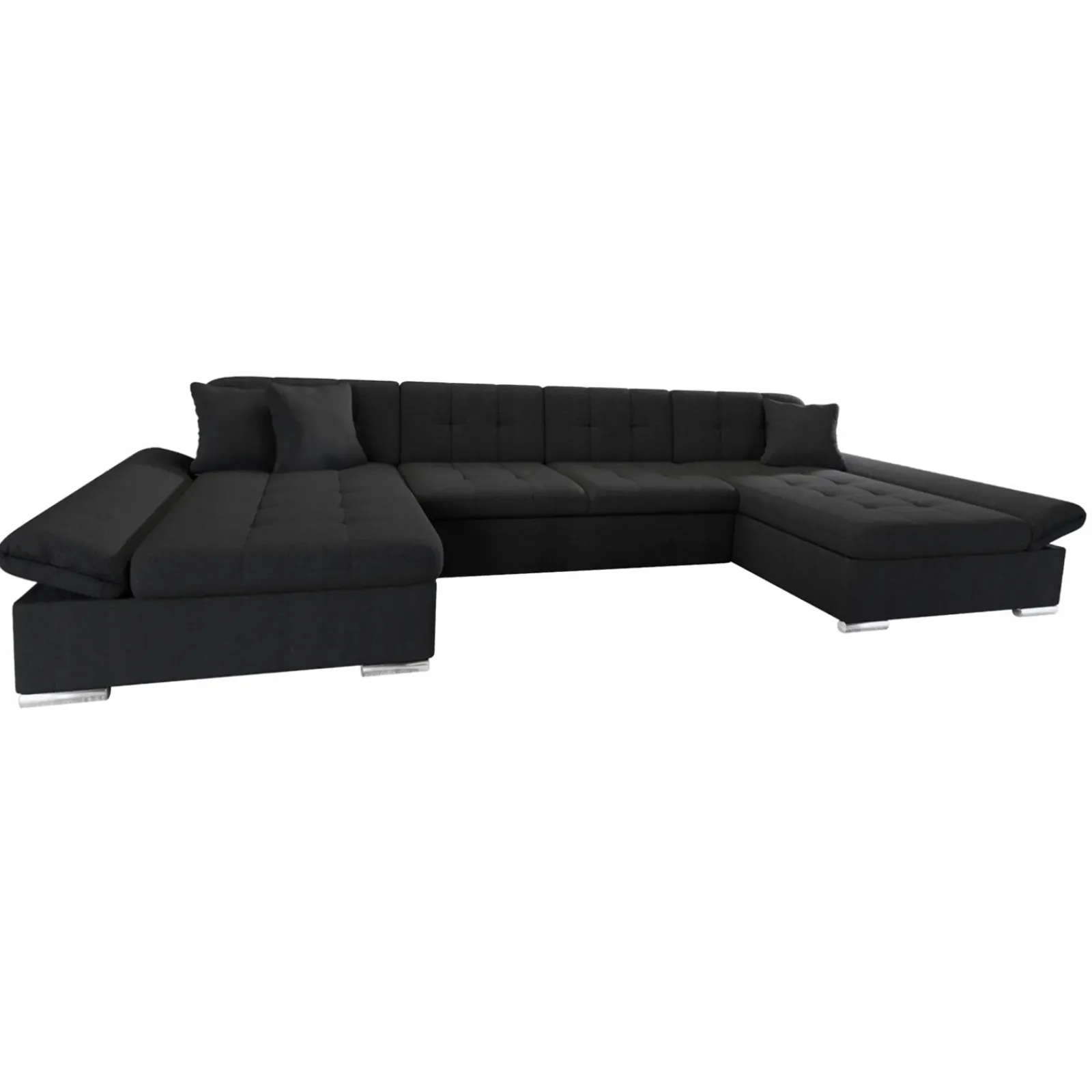 Garnero Arredamenti Divani Angolari|Divani Letto-Divano letto angolare moderno design 360x160cm nero Carpiano
