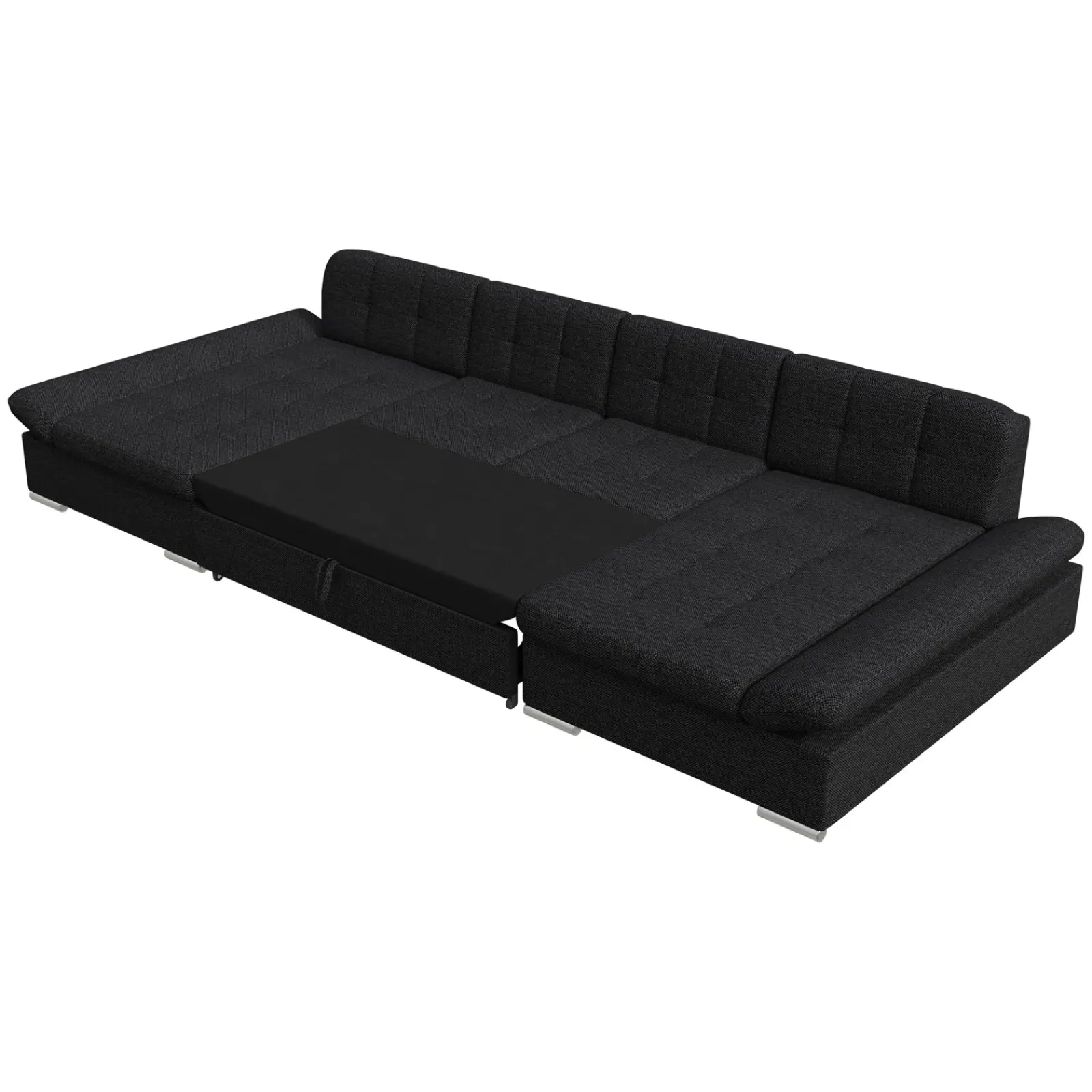 Garnero Arredamenti Divani Angolari|Divani Letto-Divano letto angolare moderno design 360x160cm nero Carpiano