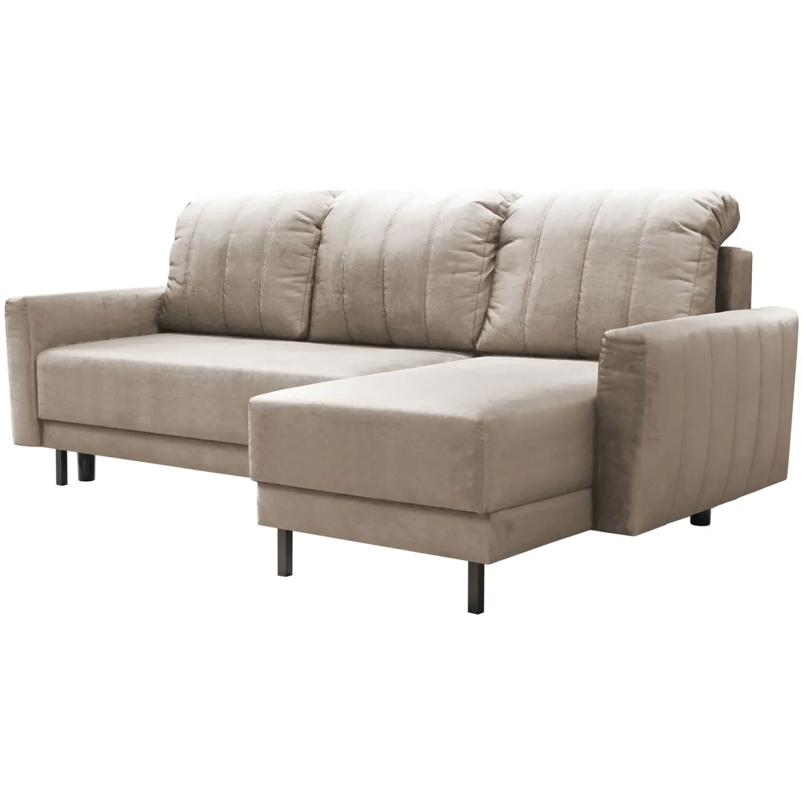 Garnero Arredamenti Divani Angolari|Divani Letto-Divano letto angolare reversibile 230x140cm tessuto beige Baffy