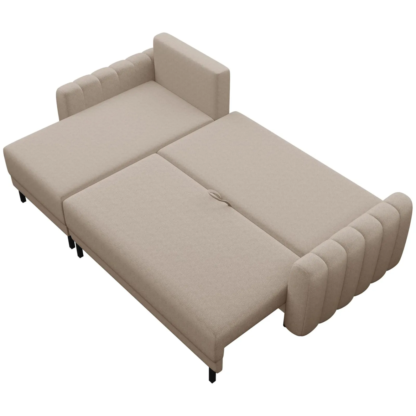 Garnero Arredamenti Divani Angolari|Divani Letto-Divano letto angolare reversibile 230x140cm tessuto beige Baffy