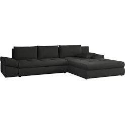 Garnero Arredamenti Divani Angolari|Divani Letto-Divano letto angolare reversibile 313x215cm tessuto antracite Puffo