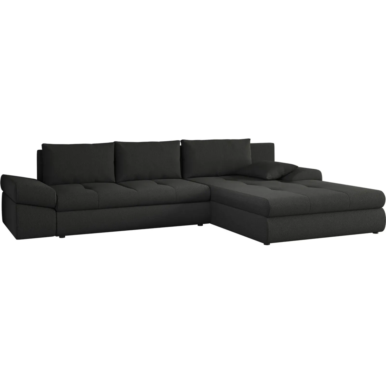 Garnero Arredamenti Divani Angolari|Divani Letto-Divano letto angolare reversibile 313x215cm tessuto antracite Puffo