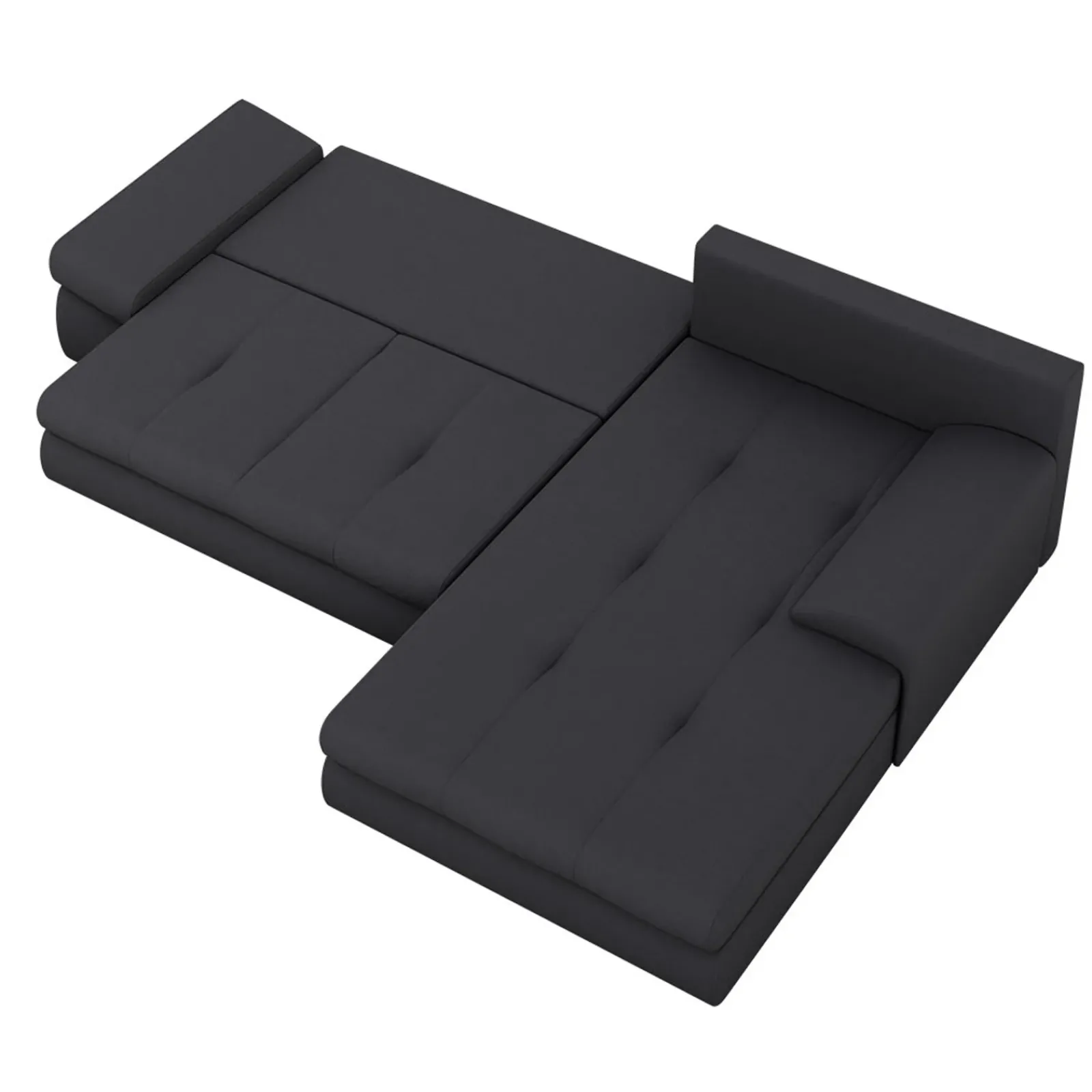 Garnero Arredamenti Divani Angolari|Divani Letto-Divano letto angolare reversibile 313x215cm tessuto antracite Puffo