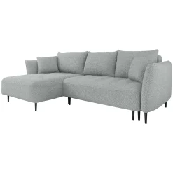 Garnero Arredamenti Divani Angolari|Divani Letto-Divano letto angolare sinistro 3 posti 276x158cm tessuto grigio Angle Tessuto Peluche Onega Grigio