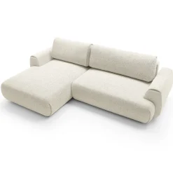 Garnero Arredamenti Divani Angolari|Divani Letto-Divano letto angolare sinistra 3 posti 270x167cm tessuto bianco Cloudify Tessuto Puente Bianco