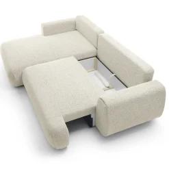 Garnero Arredamenti Divani Angolari|Divani Letto-Divano letto angolare sinistra 3 posti 270x167cm tessuto bianco Cloudify Tessuto Puente Bianco