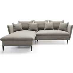 Garnero Arredamenti Divani Angolari|Divani Letto-Divano letto angolare sinistro 3 posti 258x167cm tessuto beige Lushify Tessuto Riviera Vellutato Beige