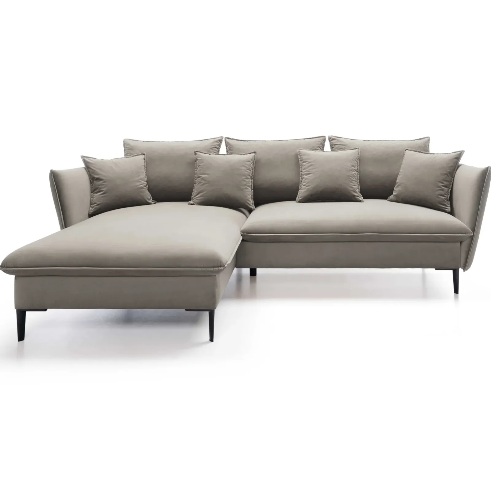 Garnero Arredamenti Divani Angolari|Divani Letto-Divano letto angolare sinistro 3 posti 258x167cm tessuto beige Lushify Tessuto Riviera Vellutato Beige