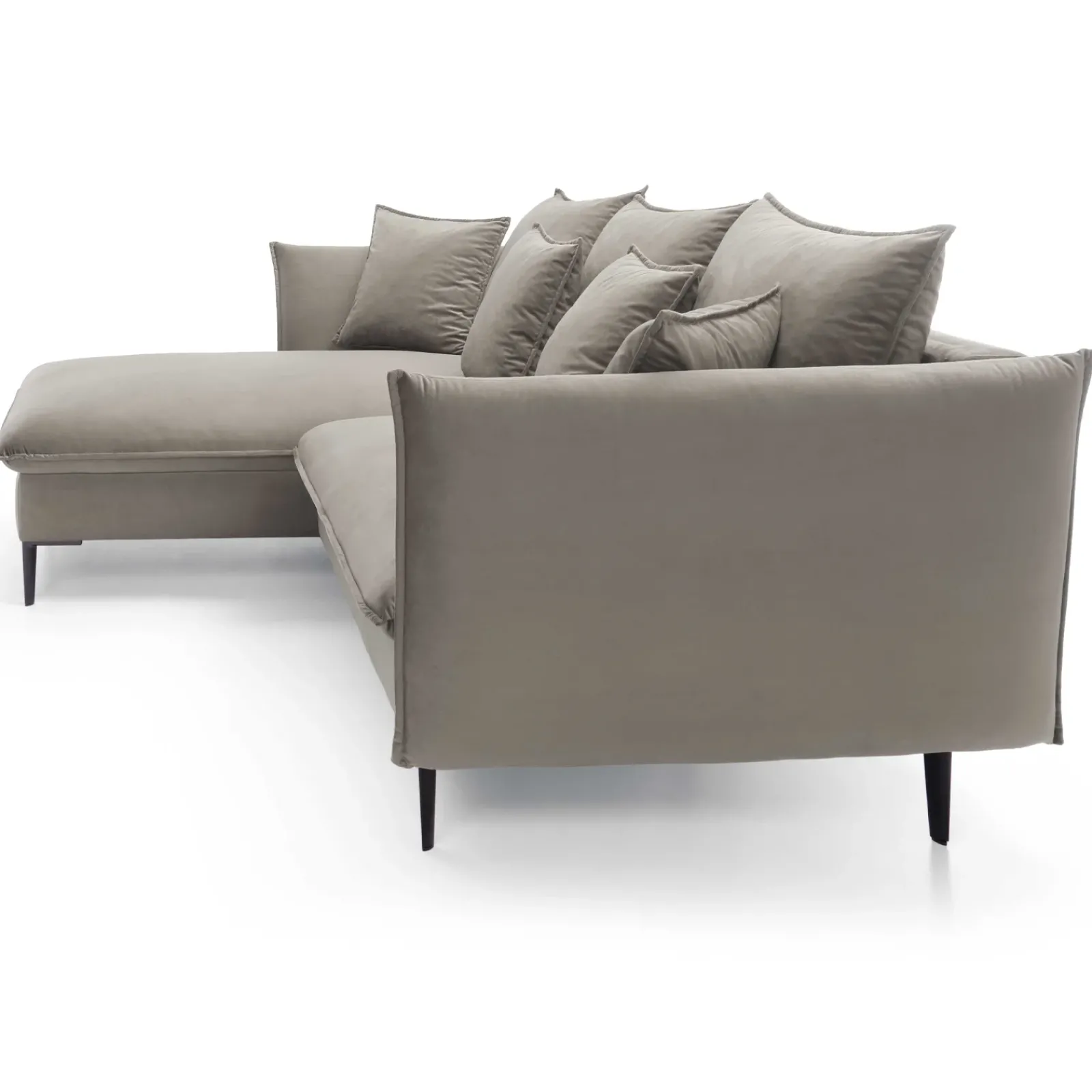 Garnero Arredamenti Divani Angolari|Divani Letto-Divano letto angolare sinistro 3 posti 258x167cm tessuto beige Lushify Tessuto Riviera Vellutato Beige