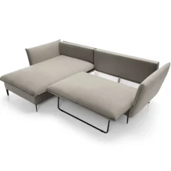 Garnero Arredamenti Divani Angolari|Divani Letto-Divano letto angolare sinistro 3 posti 258x167cm tessuto beige Lushify Tessuto Riviera Vellutato Beige