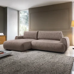 Garnero Arredamenti Divani Angolari|Divani Letto-Divano letto angolare sinistra 3 posti 270x167cm tessuto rosa Cloudify Tessuto Puente Rosa