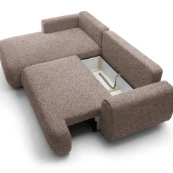 Garnero Arredamenti Divani Angolari|Divani Letto-Divano letto angolare sinistra 3 posti 270x167cm tessuto rosa Cloudify Tessuto Puente Rosa