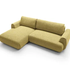 Garnero Arredamenti Divani Angolari|Divani Letto-Divano letto angolare sinistra 3 posti 270x167cm tessuto giallo Cloudify Tessuto Puente Giallo