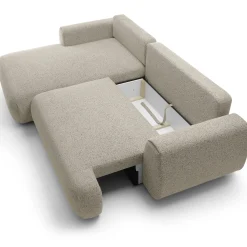 Garnero Arredamenti Divani Angolari|Divani Letto-Divano letto angolare sinistra 3 posti 270x167cm tessuto beige Cloudify Tessuto Puente Beige