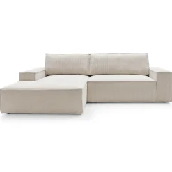 Garnero Arredamenti Divani Angolari|Divani Letto-Divano letto angolare sinistro 3 posti 267x167cm velluto a coste beige Relaxion Velluto a Coste Poso Beige