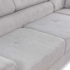 Garnero Arredamenti Divani Angolari|Divani Letto-Divano letto angolare sinistra imbottito 274x203cm velluto a coste grigio Bormio Velluto Poso Grigio