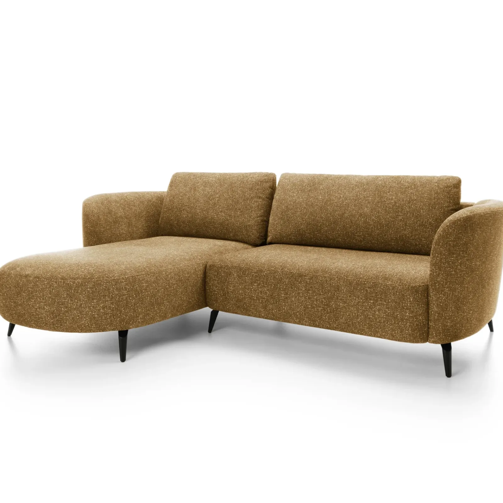 Garnero Arredamenti Divani Angolari|Divani Letto-Divano letto angolare sinistra 3 posti 260x180cm tessuto bouclè beige scuro Repose Tessuto Bouclè Blur Beige Scuro