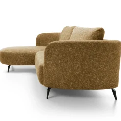 Garnero Arredamenti Divani Angolari|Divani Letto-Divano letto angolare sinistra 3 posti 260x180cm tessuto bouclè beige scuro Repose Tessuto Bouclè Blur Beige Scuro