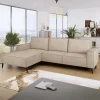 Garnero Arredamenti Divani Angolari|Divani Letto-Divano letto angolare sinistra 3 posti 260x161cm tessuto beige Pluf