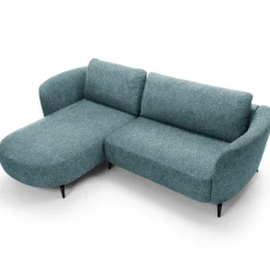 Garnero Arredamenti Divani Angolari|Divani Letto-Divano letto angolare sinistra 3 posti 260x180cm tessuto bouclè azzurro Repose Tessuto Bouclè Blur Azzurro