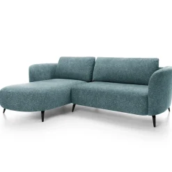 Garnero Arredamenti Divani Angolari|Divani Letto-Divano letto angolare sinistra 3 posti 260x180cm tessuto bouclè azzurro Repose Tessuto Bouclè Blur Azzurro