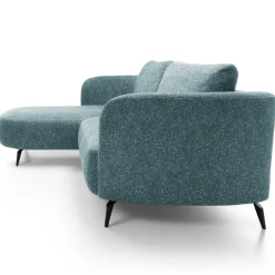 Garnero Arredamenti Divani Angolari|Divani Letto-Divano letto angolare sinistra 3 posti 260x180cm tessuto bouclè azzurro Repose Tessuto Bouclè Blur Azzurro