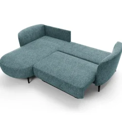 Garnero Arredamenti Divani Angolari|Divani Letto-Divano letto angolare sinistra 3 posti 260x180cm tessuto bouclè azzurro Repose Tessuto Bouclè Blur Azzurro