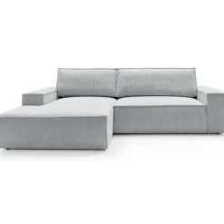 Garnero Arredamenti Divani Angolari|Divani Letto-Divano letto angolare sinistra 3 posti 267x167cm velluto a coste grigio chiaro Relaxion Velluto a Coste Poso Grigio