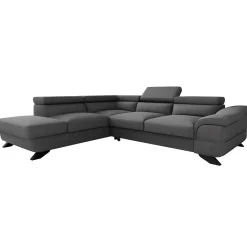 Garnero Arredamenti Divani Angolari|Divani Letto-Divano letto angolare sinistro 5 posti 272x219cm tessuto antracite Lumma