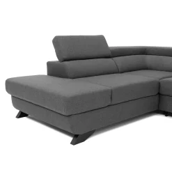 Garnero Arredamenti Divani Angolari|Divani Letto-Divano letto angolare sinistro 5 posti 272x219cm tessuto antracite Lumma