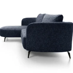 Garnero Arredamenti Divani Angolari|Divani Letto-Divano letto angolare sinistra 3 posti 260x180cm tessuto bouclè blu Repose Tessuto Bouclè Blur Blu