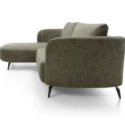 Garnero Arredamenti Divani Angolari|Divani Letto-Divano letto angolare sinistra 3 posti 260x180cm tessuto bouclè verde Repose Tessuto Bouclè Blur Verdone