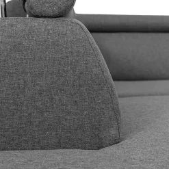 Garnero Arredamenti Divani Angolari|Divani Letto-Divano letto angolare sinistra 5 posti 253x188cm con box contenitore grigio Almese Tessuto Treccia Fine Lux Grigio