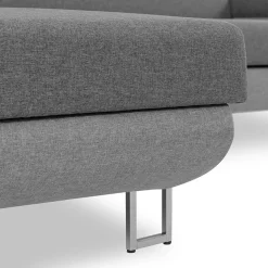 Garnero Arredamenti Divani Angolari|Divani Letto-Divano letto angolare sinistra 5 posti 253x188cm con box contenitore grigio Almese Tessuto Treccia Fine Lux Grigio