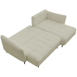 Garnero Arredamenti Divani Angolari|Divani Letto-Divano letto angolare sinistro 3 posti 276x158cm tessuto tortora Angle Tessuto Peluche Onega Tortora