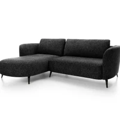 Garnero Arredamenti Divani Angolari|Divani Letto-Divano letto angolare sinistra 3 posti 260x180cm tessuto bouclè antracite Repose Tessuto Bouclè Blur Antracite
