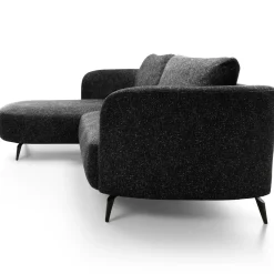 Garnero Arredamenti Divani Angolari|Divani Letto-Divano letto angolare sinistra 3 posti 260x180cm tessuto bouclè antracite Repose Tessuto Bouclè Blur Antracite