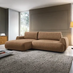 Garnero Arredamenti Divani Angolari|Divani Letto-Divano letto angolare sinistra 3 posti 270x167cm tessuto arancio Cloudify Tessuto Puente Arancio