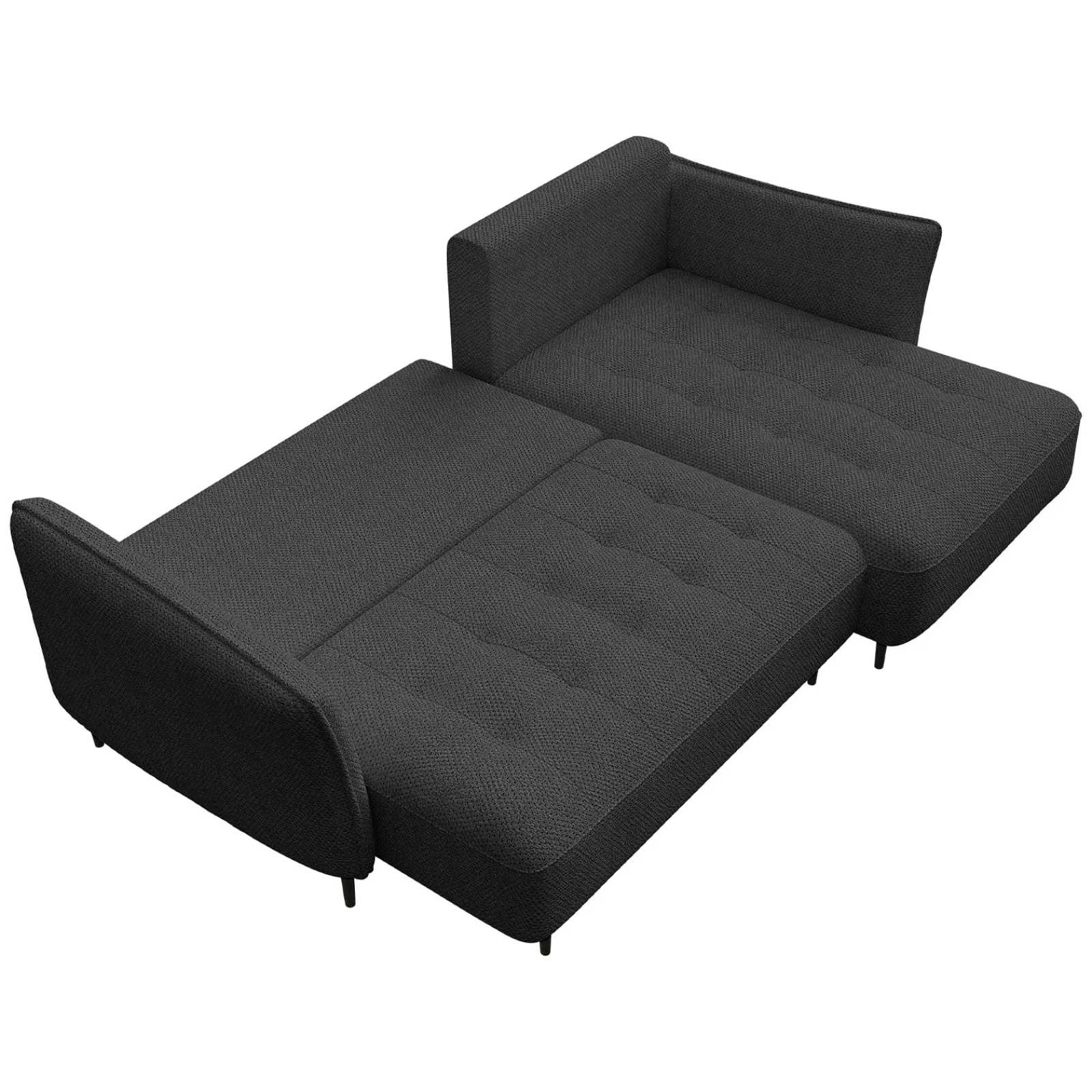 Garnero Arredamenti Divani Angolari|Divani Letto-Divano letto angolare sinistro 3 posti 276x158cm tessuto grigio antracite Angle Tessuto Peluche Onega Antracite