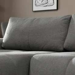 Garnero Arredamenti Divani Angolari|Divani Letto-Divano letto con angolo a sinistra 4 posti 270x173cm con contenitore Litos Tessuto Bouclé Grigio Scuro