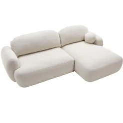 Garnero Arredamenti Divani Angolari|Divani Letto-Divano letto con angolo a destra 4 posti 275x175cm con contenitore imbottito beige Aurum