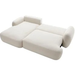 Garnero Arredamenti Divani Angolari|Divani Letto-Divano letto con angolo a destra 4 posti 275x175cm con contenitore imbottito beige Aurum