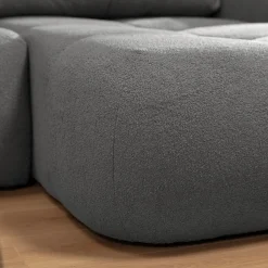 Garnero Arredamenti Divani Angolari|Divani Letto-Divano letto con angolo a destra 4 posti 270x173cm con contenitore Litos Tessuto Bouclé Grigio Scuro